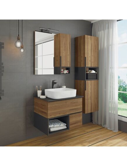 Купить Comforty. Зеркало-шкаф "Штутгарт-75" дуб тёмно-коричневый (00004151037cf) по цене 12430 руб., в Санкт-Петебруге в интернет магазине 100-Систем, а также дургие товары COMFORTY из раздела Зеркальные шкафы для ванной и Мебель для ванной комнаты