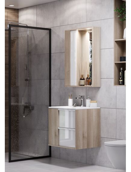 Купить Зеркальный шкаф AQUATON Бостон 60 дуб эврика 1A240202BN010 (1a240202bn010) по цене 10812 руб., в Санкт-Петебруге в интернет магазине 100-Систем, а также дургие товары AQUATON из раздела Зеркальные шкафы для ванной и Мебель для ванной комнаты