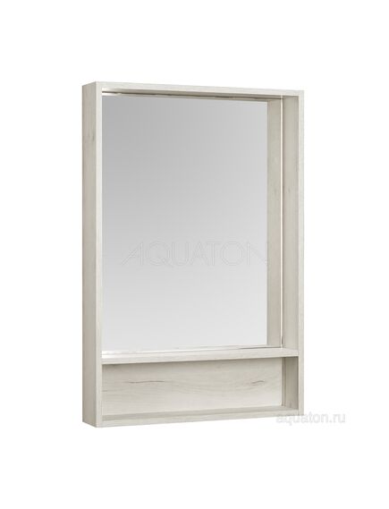Купить Зеркальный шкаф AQUATON Флай 60 белый, дуб крафт 1A237602FA860 (1a237602fa860) по цене 5219 руб., в Санкт-Петебруге в интернет магазине 100-Систем, а также дургие товары AQUATON из раздела Зеркальные шкафы для ванной и Мебель для ванной комнаты