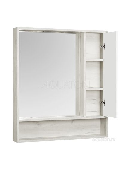 Купить Зеркальный шкаф AQUATON Флай 80 белый, дуб крафт 1A237702FAX10 (1a237702fax10) по цене 6834 руб., в Санкт-Петебруге в интернет магазине 100-Систем, а также дургие товары AQUATON из раздела Зеркальные шкафы для ванной и Мебель для ванной комнаты