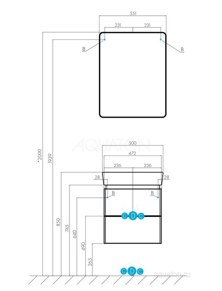 Купить Зеркальный шкаф AQUATON Скай PRO 55 1A238402SY010 (1a238402sy010) по цене 8746.5 руб., в Санкт-Петебруге в интернет магазине 100-Систем, а также дургие товары AQUATON из раздела Зеркальные шкафы для ванной и Мебель для ванной комнаты