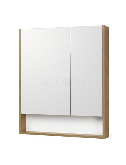 Купить Зеркальный шкаф AQUATON Сканди 70 белый, дуб рустикальный 1A252202SDZ90 (1a252202sdz90) по цене 7867.5 руб., в Санкт-Петебруге в интернет магазине 100-Систем, а также дургие товары AQUATON из раздела Зеркальные шкафы для ванной и Мебель для ванной комнаты