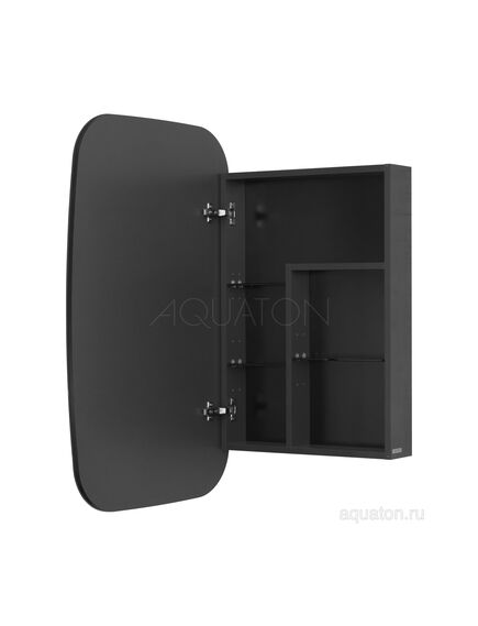 Купить Зеркальный шкаф AQUATON Сохо 60 графит левый 1A258302AJA0L (1a258302aja0l) по цене 10342.5 руб., в Санкт-Петебруге в интернет магазине 100-Систем, а также дургие товары AQUATON из раздела Зеркальные шкафы для ванной и Мебель для ванной комнаты