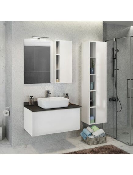 Купить Comforty. Зеркало-шкаф "Милан-90" белый глянец (00004137130cf) по цене 13310 руб., в Санкт-Петебруге в интернет магазине 100-Систем, а также дургие товары COMFORTY из раздела Зеркальные шкафы для ванной и Мебель для ванной комнаты