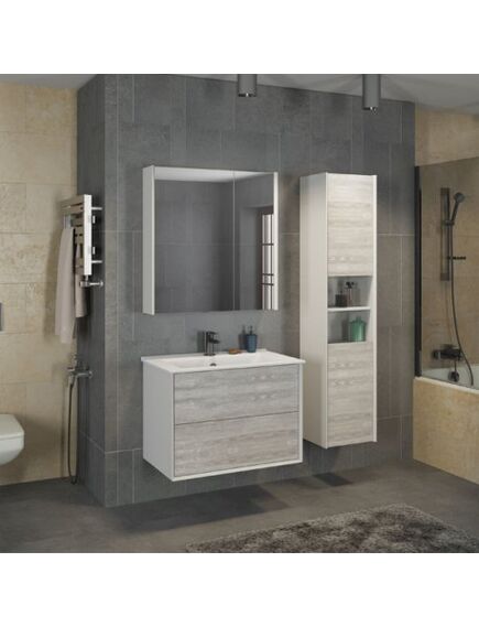 Купить Comforty. Зеркало-шкаф "Женева-75" дуб белый (00004137096cf) по цене 15950 руб., в Санкт-Петебруге в интернет магазине 100-Систем, а также дургие товары COMFORTY из раздела Зеркальные шкафы для ванной и Мебель для ванной комнаты