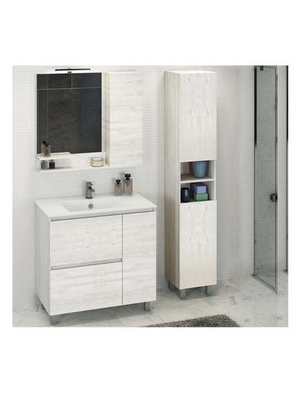 Купить Comforty. Зеркало-шкаф "Верона-90" дуб белый (00004136714cf) по цене 12980 руб., в Санкт-Петебруге в интернет магазине 100-Систем, а также дургие товары COMFORTY из раздела Зеркальные шкафы для ванной и Мебель для ванной комнаты