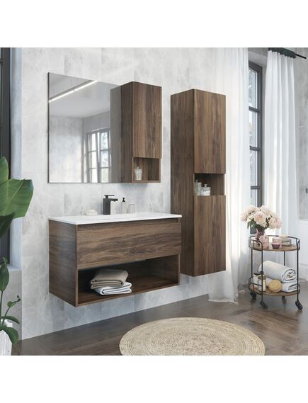 Купить COMFORTY. Шкаф-колонна "Бордо-40" дуб темно-коричневый (00-00007266) по цене 19910 руб., в Санкт-Петебруге в интернет магазине 100-Систем, а также дургие товары COMFORTY из раздела Пеналы и Пеналы, комоды, шкафы