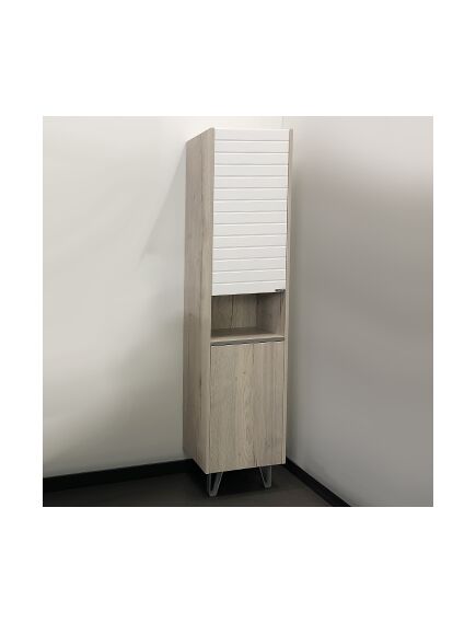 Купить COMFORTY. Шкаф-колонна "Клеон-40" белый/дуб дымчатый (00-00003947) по цене 20680 руб., в Санкт-Петебруге в интернет магазине 100-Систем, а также дургие товары COMFORTY из раздела Пеналы и Пеналы, комоды, шкафы