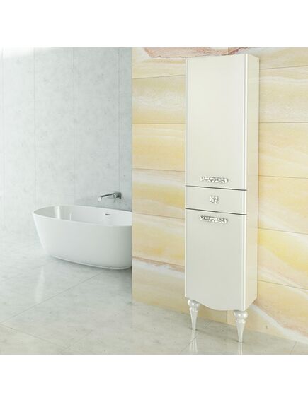 Купить COMFORTY. Шкаф-колонна "Монако-40" левая белый глянец (00004140124) по цене 33550 руб., в Санкт-Петебруге в интернет магазине 100-Систем, а также дургие товары COMFORTY из раздела Пеналы и Пеналы, комоды, шкафы