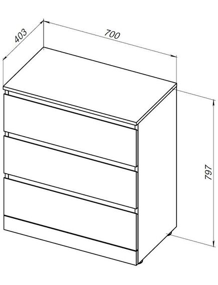 Купить Комод Aquanet Сканди 700x400 Дуб эдгрейн (3 ящика) (00302549) по цене 10349 руб., в Санкт-Петебруге в интернет магазине 100-Систем, а также дургие товары AQUANET из раздела Комоды и Пеналы, комоды, шкафы