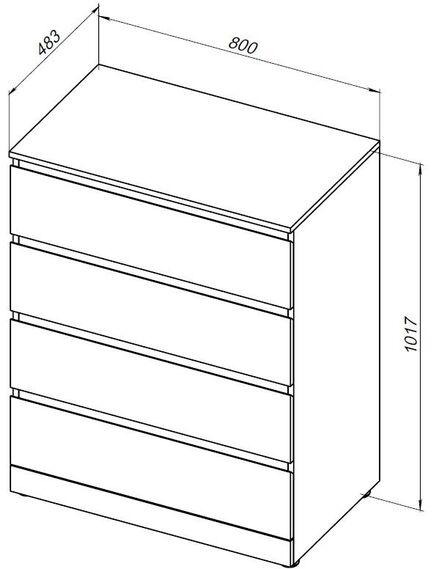 Купить Комод Aquanet Сканди 800x480 Дуб крафт (4 ящика) (00302542) по цене 12650 руб., в Санкт-Петебруге в интернет магазине 100-Систем, а также дургие товары AQUANET из раздела Комоды и Пеналы, комоды, шкафы