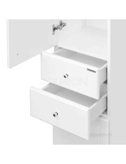 Купить Шкаф - колонна AQUATON Минима М левая белый 1A132203MN01L (1a132203mn01l) по цене 18838.7 руб., в Санкт-Петебруге в интернет магазине 100-Систем, а также дургие товары AQUATON из раздела Пеналы и Пеналы, комоды, шкафы