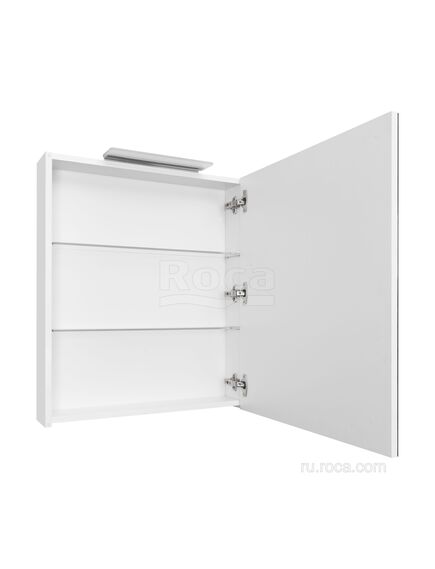 Купить Зеркальный шкаф Roca Oleta 60 правый, белый глянец, A857646806 (a857646806) по цене 16604.77 руб., в Санкт-Петебруге в интернет магазине 100-Систем, а также дургие товары ROCA из раздела Зеркальные шкафы для ванной и Мебель для ванной комнаты