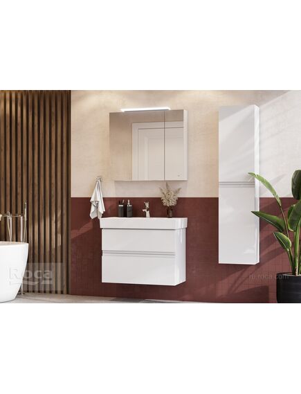 Купить Зеркальный шкаф Roca Oleta 80 белый матовый, A857647501 (a857647501) по цене 23065.77 руб., в Санкт-Петебруге в интернет магазине 100-Систем, а также дургие товары ROCA из раздела Зеркальные шкафы для ванной и Мебель для ванной комнаты