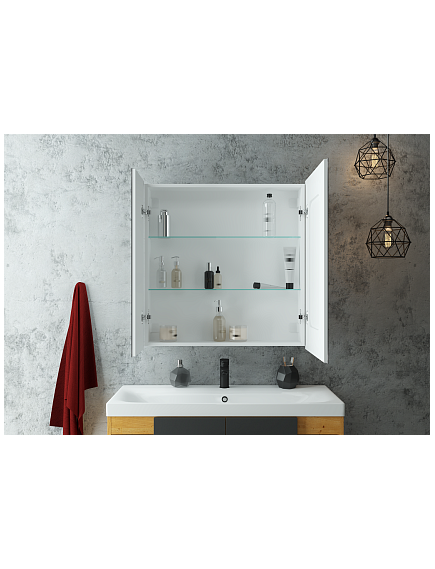 Купить Зеркало-шкаф Континент ALLURE 800х800 белый (мвк045) по цене 23780 руб., в Санкт-Петебруге в интернет магазине 100-Систем, а также дургие товары Континент из раздела Зеркальные шкафы для ванной и Мебель для ванной комнаты