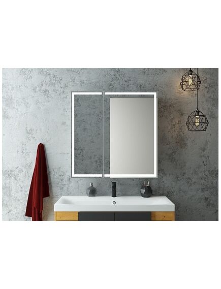 Купить Зеркало-шкаф Континент ALLURE 800х800 белый (мвк045) по цене 23780 руб., в Санкт-Петебруге в интернет магазине 100-Систем, а также дургие товары Континент из раздела Зеркальные шкафы для ванной и Мебель для ванной комнаты