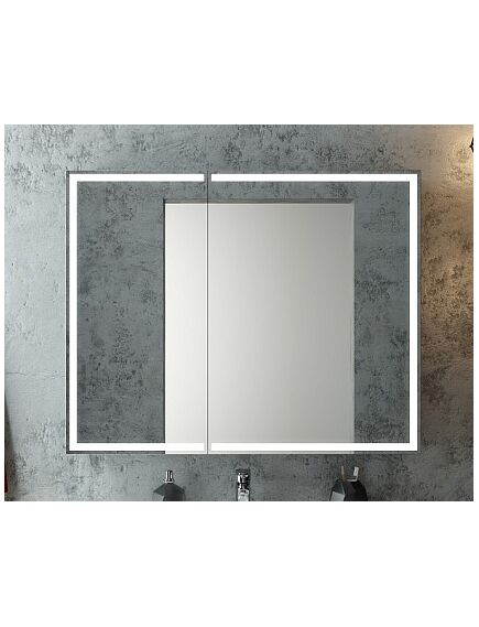 Купить Зеркало-шкаф Континент MIRROR BOX 1000х800 черный (мвк051) по цене 28820 руб., в Санкт-Петебруге в интернет магазине 100-Систем, а также дургие товары Континент из раздела Зеркальные шкафы для ванной и Мебель для ванной комнаты