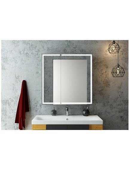 Купить Зеркало-шкаф Континент MIRROR BOX 600х800 черный (мвк052) по цене 24740 руб., в Санкт-Петебруге в интернет магазине 100-Систем, а также дургие товары Континент из раздела Зеркальные шкафы для ванной и Мебель для ванной комнаты