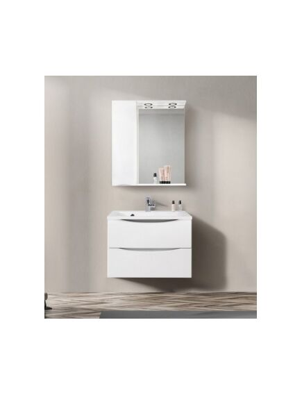 Купить Зеркало со шкафом BelBagno MARINO-SPC-700/750-1A-BL-P-L 70 с подсветкой Bianco Lucido (marino-spc-700/750-1a-bl-p-l) по цене 16300 руб., в Санкт-Петебруге в интернет магазине 100-Систем, а также дургие товары BelBagno из раздела Зеркальные шкафы для ванной и Мебель для ванной комнаты