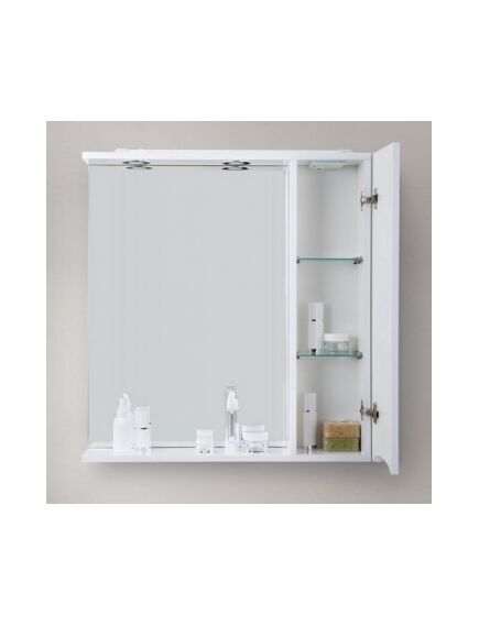 Купить Зеркало со шкафом BelBagno MARINO-SPC-700/750-1A-BL-P-R 70 с подсветкой Bianco Lucido (marino-spc-700/750-1a-bl-p-r) по цене 16300 руб., в Санкт-Петебруге в интернет магазине 100-Систем, а также дургие товары BelBagno из раздела Зеркальные шкафы для ванной и Мебель для ванной комнаты