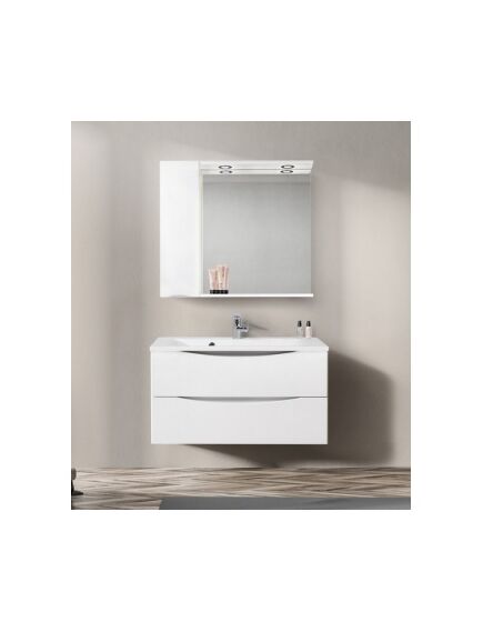 Купить Зеркало со шкафом BelBagno MARINO-SPC-900/750-1A-BL-P-L 90 с подсветкой Bianco Lucido (marino-spc-900/750-1a-bl-p-l) по цене 18500 руб., в Санкт-Петебруге в интернет магазине 100-Систем, а также дургие товары BelBagno из раздела Зеркальные шкафы для ванной и Мебель для ванной комнаты