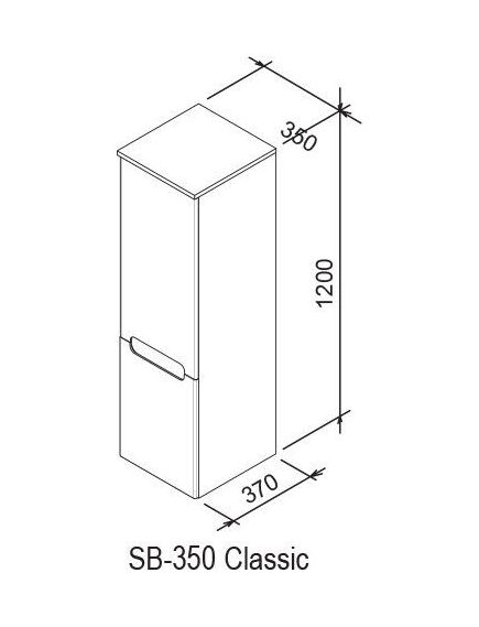 Купить Шкаф боковой SB 350 CLASSIC R латте/белый (x000000942) по цене 46640 руб., в Санкт-Петебруге в интернет магазине 100-Систем, а также дургие товары RAVAK из раздела Пеналы и Пеналы, комоды, шкафы