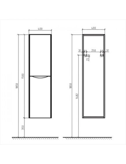 Купить Шкаф-пенал BelBagno LUXURY/SOFT-1500-2A-SC-ME-RIGHT metallo (luxury/soft-1500-2a-sc-me-right) по цене 39080 руб., в Санкт-Петебруге в интернет магазине 100-Систем, а также дургие товары BelBagno из раздела Пеналы и Пеналы, комоды, шкафы