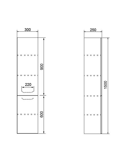 Купить Пенал Azario Ника 30х25х150 Подвесной Белый  (cs00080414) по цене 14752.5 руб., в Санкт-Петебруге в интернет магазине 100-Систем, а также дургие товары Azario из раздела Пеналы и Пеналы, комоды, шкафы