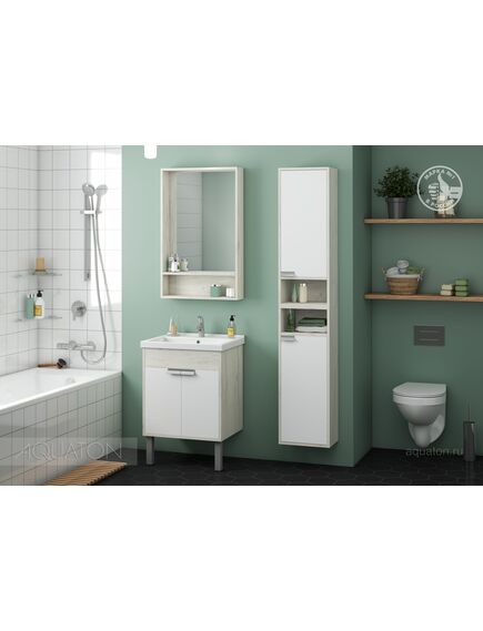 Купить Шкаф - колонна AQUATON Флай 1-створчатый белый, дуб крафт правый 1A237903FAX1R (1a237903fax1r) по цене 5601.5 руб., в Санкт-Петебруге в интернет магазине 100-Систем, а также дургие товары AQUATON из раздела Шкафы и Пеналы, комоды, шкафы