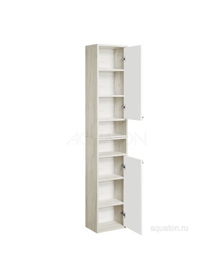 Купить Шкаф - колонна AQUATON Флай 1-створчатый белый, дуб крафт правый 1A237903FAX1R (1a237903fax1r) по цене 5601.5 руб., в Санкт-Петебруге в интернет магазине 100-Систем, а также дургие товары AQUATON из раздела Шкафы и Пеналы, комоды, шкафы