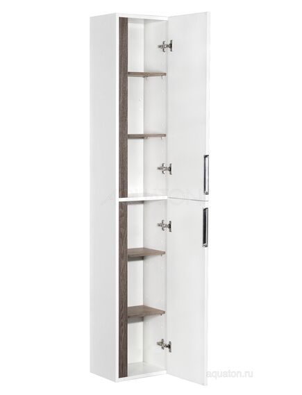 Купить Шкаф - колонна AQUATON Рене белый, грецкий орех 1A222003NRC80 (1a222003nrc80) по цене 19147.7 руб., в Санкт-Петебруге в интернет магазине 100-Систем, а также дургие товары AQUATON из раздела Пеналы и Пеналы, комоды, шкафы