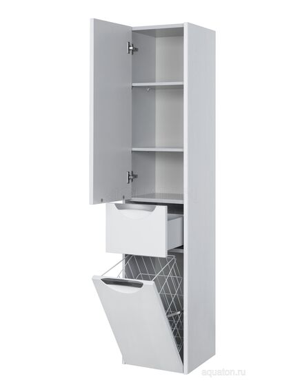Купить Шкаф - колонна AQUATON Сильва левый дуб полярный 1A215603SIW7L (1a215603siw7l) по цене 22546.7 руб., в Санкт-Петебруге в интернет магазине 100-Систем, а также дургие товары AQUATON из раздела Пеналы и Пеналы, комоды, шкафы