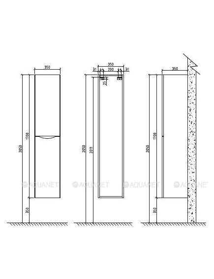 Купить Шкаф-пенал 170x35 см Belbagno Ancona-N-1700-2A-SC-WO-R светлое дерево (ancona-n-1700-2a-sc-wo-r) по цене 45110 руб., в Санкт-Петебруге в интернет магазине 100-Систем, а также дургие товары BelBagno из раздела Пеналы и Пеналы, комоды, шкафы