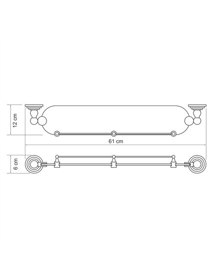 Купить Ammer K-7044 Полка стеклянная с бортиком (k-7044) по цене 4672 руб., в Санкт-Петебруге в интернет магазине 100-Систем, а также дургие товары WasserKRAFT из раздела Стеклянные полки и Полки для ванной комнаты