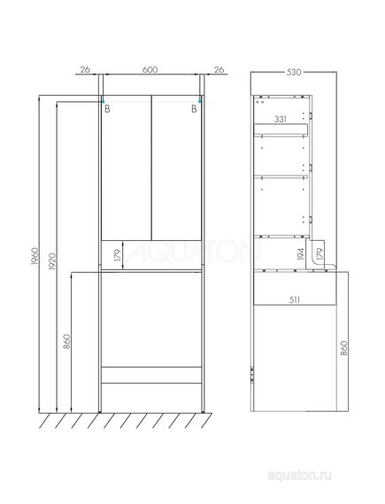 Купить Шкаф - колонна AQUATON Лондри белый, для стиральной машины 1A260503LH010 (1a260503lh010) по цене 14692.5 руб., в Санкт-Петебруге в интернет магазине 100-Систем, а также дургие товары AQUATON из раздела Шкафы и Пеналы, комоды, шкафы