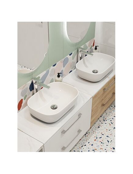 Купить Столешница STONE из керамогранита Aura 80x45x2 светло-серый сатиновый (63854) по цене 14990 руб., в Санкт-Петебруге в интернет магазине 100-Систем, а также дургие товары CERSANIT из раздела Столешницы и Мебель для ванной комнаты
