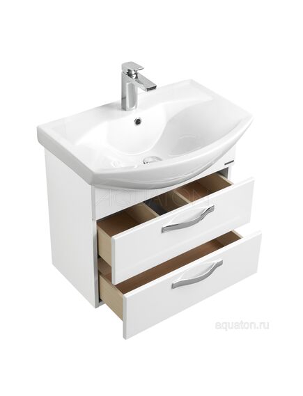 Купить Тумба под раковину AQUATON Ария 65 М белый 1A123301AA010 (1a123301aa010) по цене 13931.5 руб., в Санкт-Петебруге в интернет магазине 100-Систем, а также дургие товары AQUATON из раздела Тумбы под раковину и Мебель для ванной комнаты