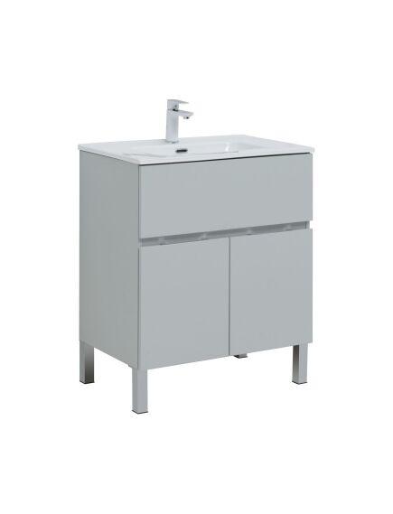 Купить Тумба под раковину Aquanet Алвита New 70 1 ящик, 2 дверцы, серый (00303899) по цене 25378 руб., в Санкт-Петебруге в интернет магазине 100-Систем, а также дургие товары AQUANET из раздела Тумбы под раковину и Мебель для ванной комнаты