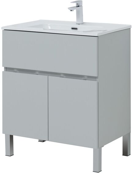 Купить Тумба под раковину Aquanet Алвита New 70 1 ящик, 2 дверцы, серый (00303899) по цене 25378 руб., в Санкт-Петебруге в интернет магазине 100-Систем, а также дургие товары AQUANET из раздела Тумбы под раковину и Мебель для ванной комнаты