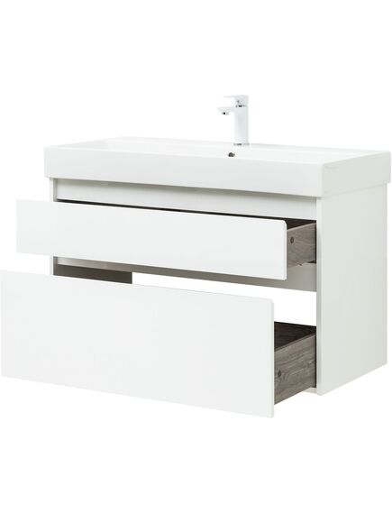 Купить Тумба под раковину Aquanet Nova Lite 100 (SLIM SYNERGY) белый, 2 ящика (00249940) по цене 33517 руб., в Санкт-Петебруге в интернет магазине 100-Систем, а также дургие товары AQUANET из раздела Тумбы под раковину и Мебель для ванной комнаты