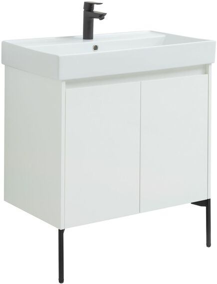 Купить Тумба под раковину Aquanet Nova Lite 75 белый глянец (2 дверцы) (00298850) по цене 14696 руб., в Санкт-Петебруге в интернет магазине 100-Систем, а также дургие товары AQUANET из раздела Тумбы под раковину и Мебель для ванной комнаты