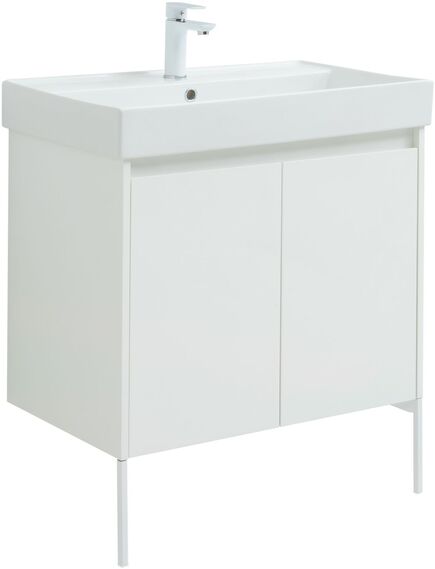 Купить Тумба под раковину Aquanet Nova Lite 75 белый глянец (2 дверцы) (00298850) по цене 14696 руб., в Санкт-Петебруге в интернет магазине 100-Систем, а также дургие товары AQUANET из раздела Тумбы под раковину и Мебель для ванной комнаты