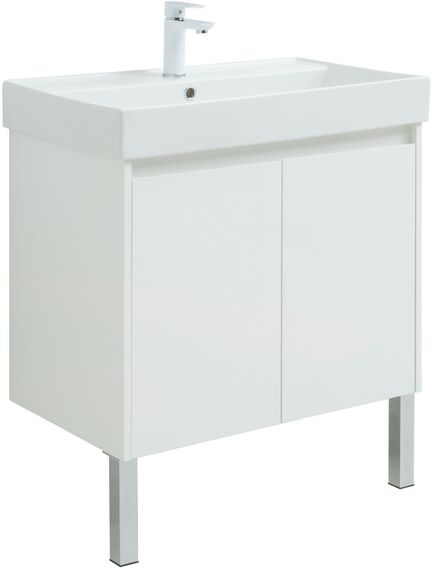 Купить Тумба под раковину Aquanet Nova Lite 75 белый глянец (2 дверцы) (00298850) по цене 14696 руб., в Санкт-Петебруге в интернет магазине 100-Систем, а также дургие товары AQUANET из раздела Тумбы под раковину и Мебель для ванной комнаты