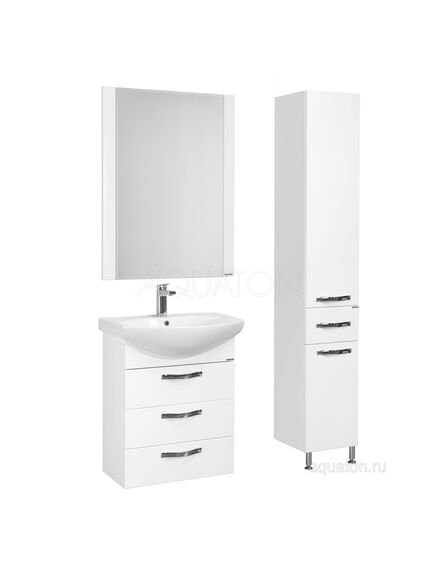 Купить Тумба под раковину AQUATON Ария 65 Н белый 1A123401AA010 (1a123401aa010) по цене 18691.5 руб., в Санкт-Петебруге в интернет магазине 100-Систем, а также дургие товары AQUATON из раздела Тумбы под раковину и Мебель для ванной комнаты