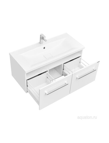 Купить Тумба под раковину AQUATON Мадрид 100 М 2 ящика белый 1A128001MA010 (1a128001ma010) по цене 27490.7 руб., в Санкт-Петебруге в интернет магазине 100-Систем, а также дургие товары AQUATON из раздела Тумбы под раковину и Мебель для ванной комнаты