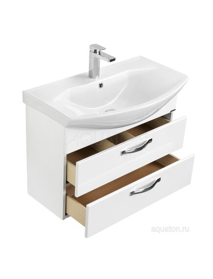 Купить Тумба под раковину AQUATON Ария 80 М подвесная белый 1A140801AA010 (1a140801aa010) по цене 16226.5 руб., в Санкт-Петебруге в интернет магазине 100-Систем, а также дургие товары AQUATON из раздела Тумбы под раковину и Мебель для ванной комнаты