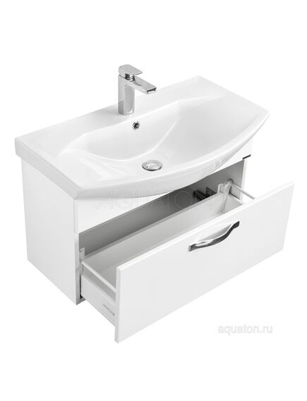 Купить Тумба под раковину AQUATON Ария 80 подвесная белый 1A141701AA010 (1a141701aa010) по цене 13081.5 руб., в Санкт-Петебруге в интернет магазине 100-Систем, а также дургие товары AQUATON из раздела Тумбы под раковину и Мебель для ванной комнаты
