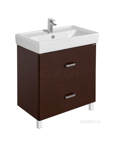 Купить Тумба под раковину Aquaton Америна 80 Н темно-коричневая 1A169401AM430 (1a169401am430) по цене 13699 руб., в Санкт-Петебруге в интернет магазине 100-Систем, а также дургие товары AQUATON из раздела Тумбы под раковину и Мебель для ванной комнаты