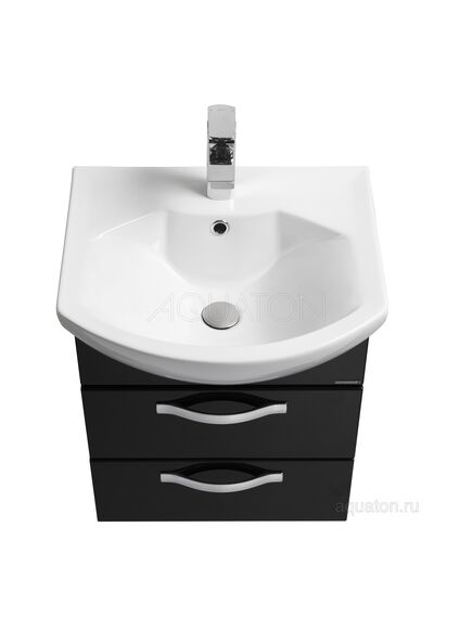Купить Тумба под раковину Aquaton Ария 50 М подвесная черный 1A140001AA950 (1a140001aa950) по цене 15367.6 руб., в Санкт-Петебруге в интернет магазине 100-Систем, а также дургие товары AQUATON из раздела Тумбы под раковину и Мебель для ванной комнаты