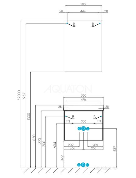 Купить Тумба под раковину AQUATON Асти 55 белый глянец 1A263101AXD70 (1a263101axd70) по цене 8109 руб., в Санкт-Петебруге в интернет магазине 100-Систем, а также дургие товары AQUATON из раздела Тумбы под раковину и Мебель для ванной комнаты